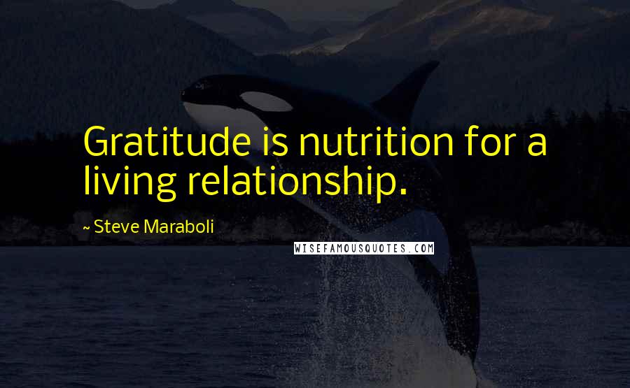 Steve Maraboli Quotes: Gratitude is nutrition for a living relationship.