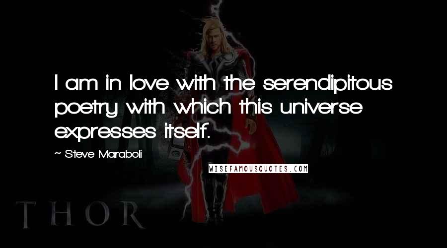 Steve Maraboli Quotes: I am in love with the serendipitous poetry with which this universe expresses itself.