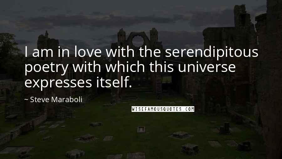 Steve Maraboli Quotes: I am in love with the serendipitous poetry with which this universe expresses itself.