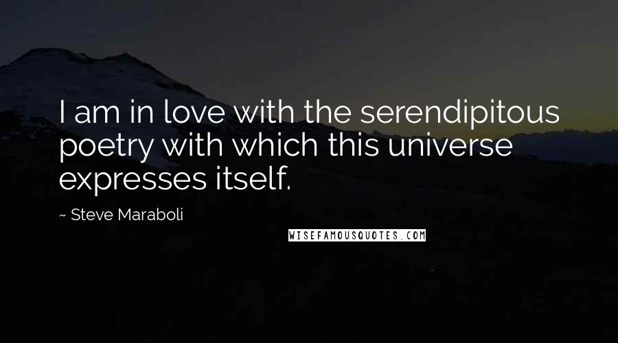 Steve Maraboli Quotes: I am in love with the serendipitous poetry with which this universe expresses itself.