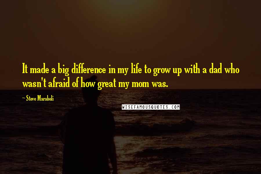 Steve Maraboli Quotes: It made a big difference in my life to grow up with a dad who wasn't afraid of how great my mom was.