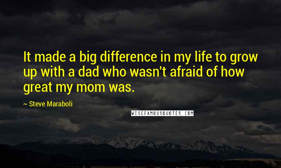 Steve Maraboli Quotes: It made a big difference in my life to grow up with a dad who wasn't afraid of how great my mom was.