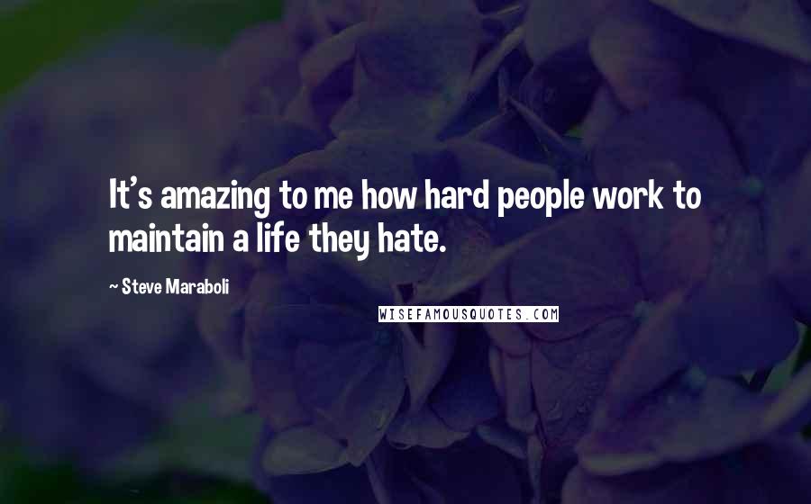 Steve Maraboli Quotes: It's amazing to me how hard people work to maintain a life they hate.