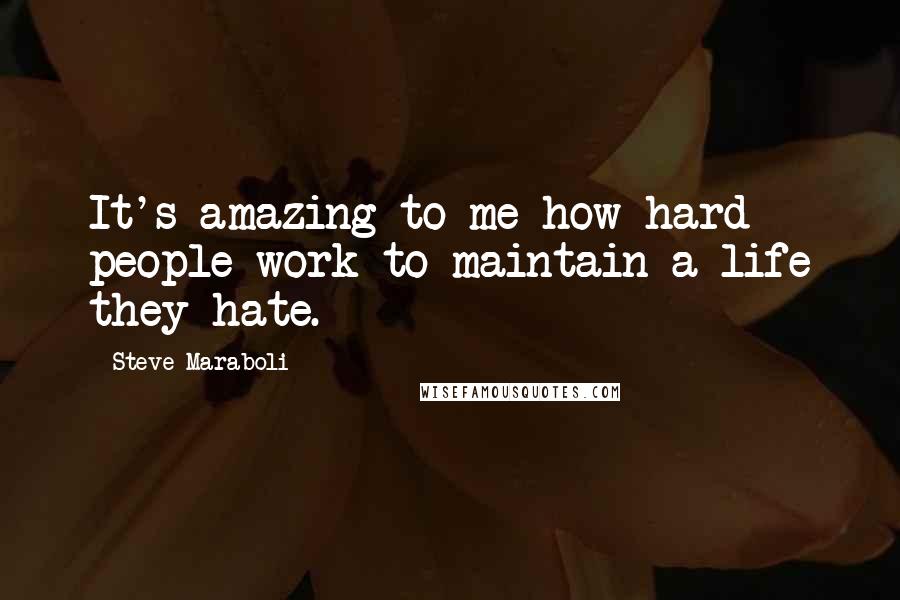 Steve Maraboli Quotes: It's amazing to me how hard people work to maintain a life they hate.