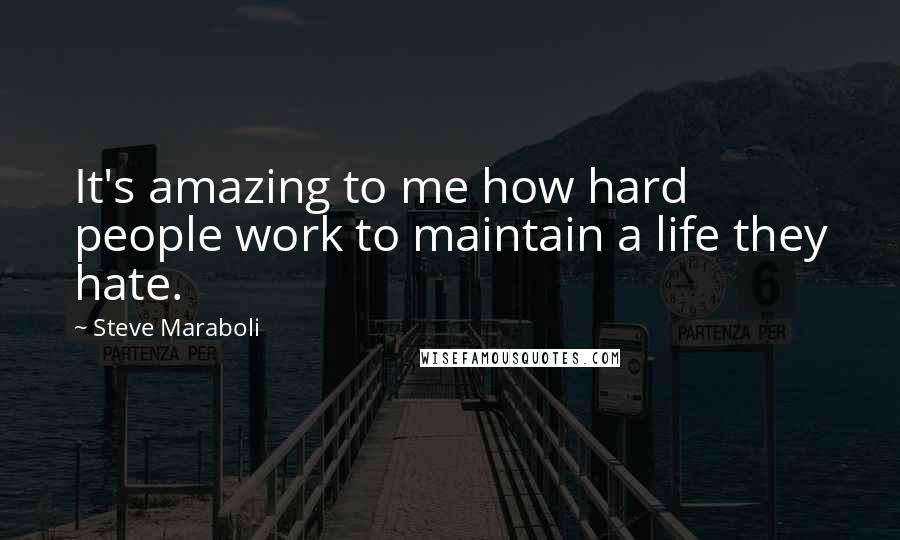 Steve Maraboli Quotes: It's amazing to me how hard people work to maintain a life they hate.
