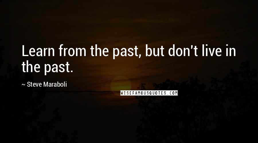 Steve Maraboli Quotes: Learn from the past, but don't live in the past.