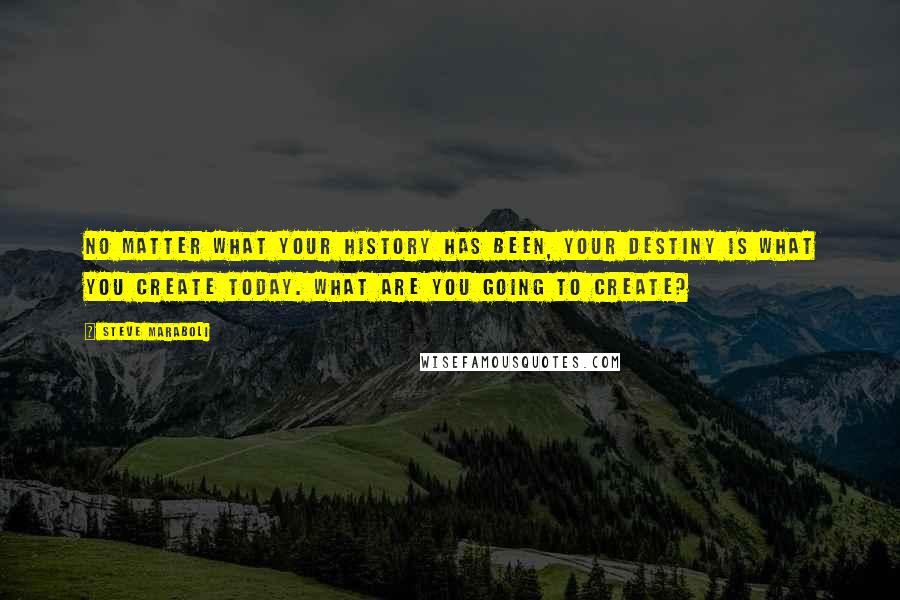 Steve Maraboli Quotes: No matter what your history has been, your destiny is what you create today. What are you going to create?