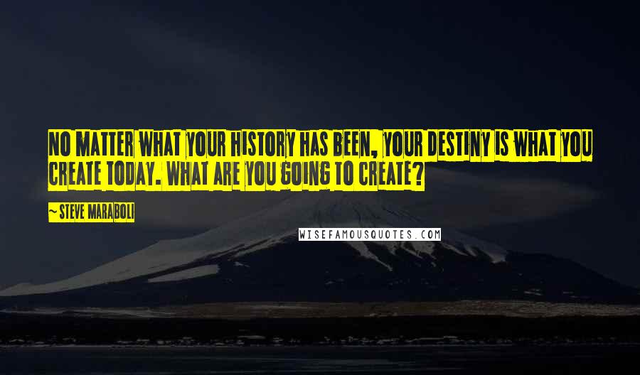 Steve Maraboli Quotes: No matter what your history has been, your destiny is what you create today. What are you going to create?