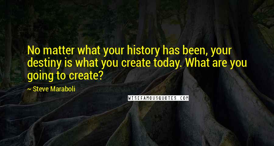 Steve Maraboli Quotes: No matter what your history has been, your destiny is what you create today. What are you going to create?