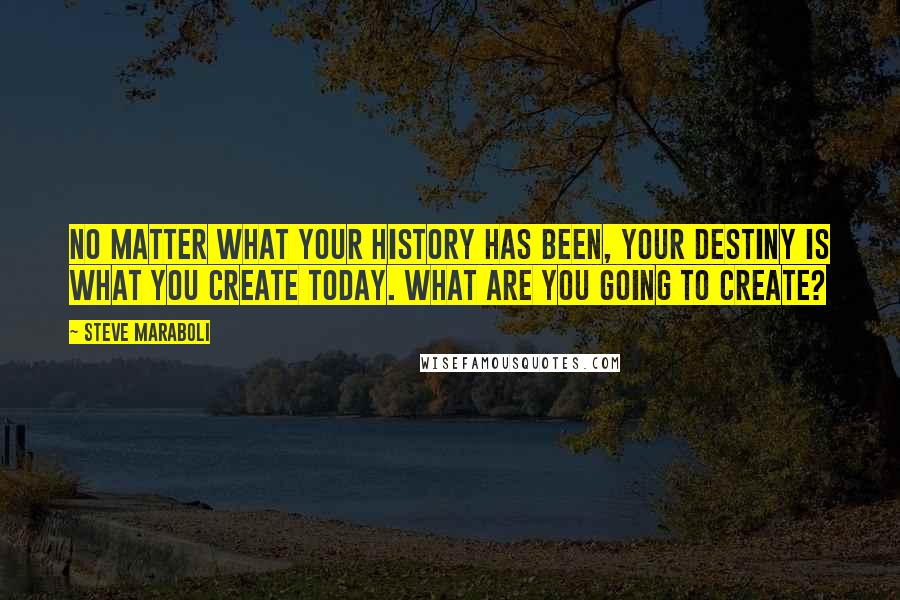 Steve Maraboli Quotes: No matter what your history has been, your destiny is what you create today. What are you going to create?