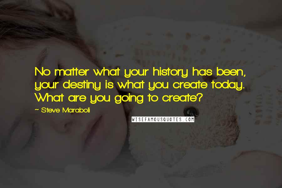 Steve Maraboli Quotes: No matter what your history has been, your destiny is what you create today. What are you going to create?