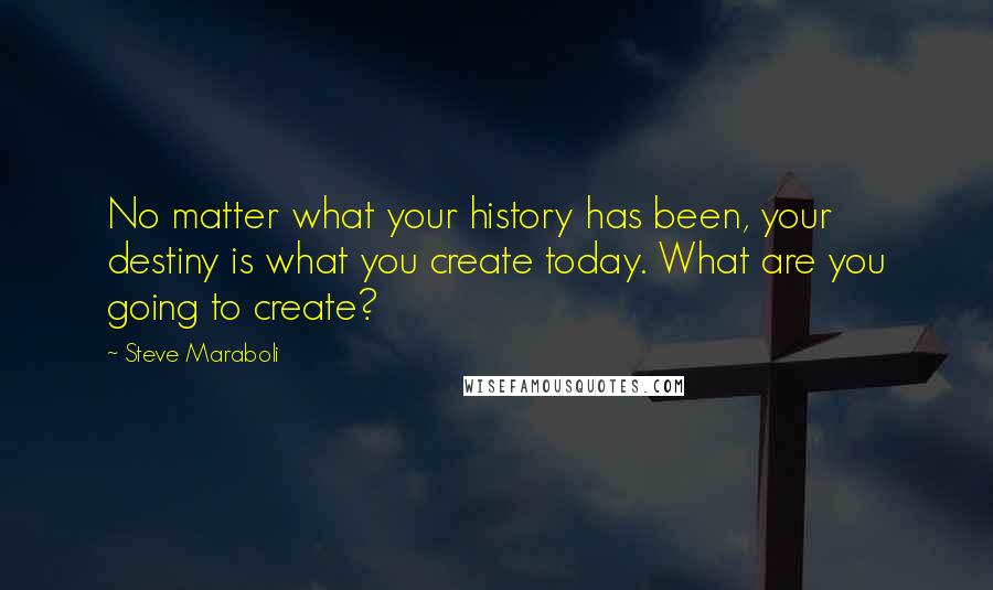 Steve Maraboli Quotes: No matter what your history has been, your destiny is what you create today. What are you going to create?