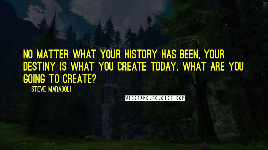 Steve Maraboli Quotes: No matter what your history has been, your destiny is what you create today. What are you going to create?