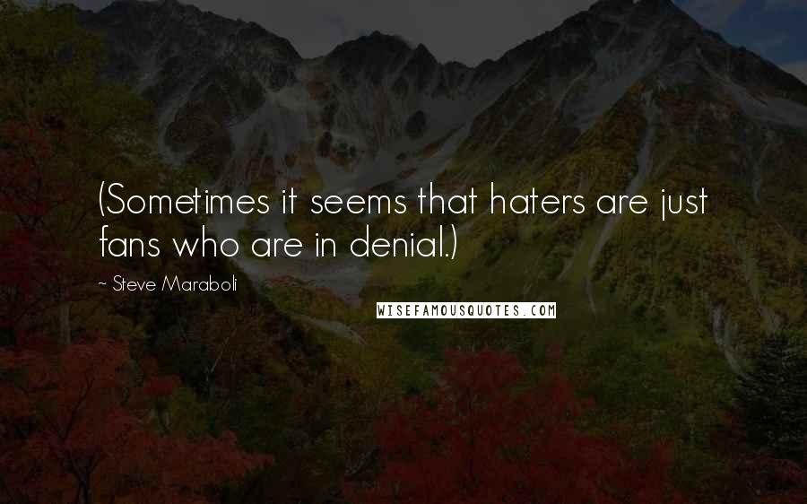 Steve Maraboli Quotes: (Sometimes it seems that haters are just fans who are in denial.)