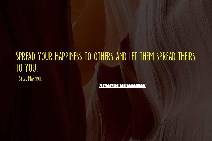 Steve Maraboli Quotes: Spread your happiness to others and let them spread theirs to you.