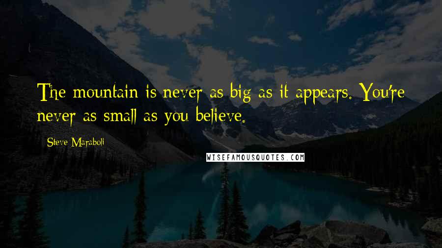 Steve Maraboli Quotes: The mountain is never as big as it appears. You're never as small as you believe.