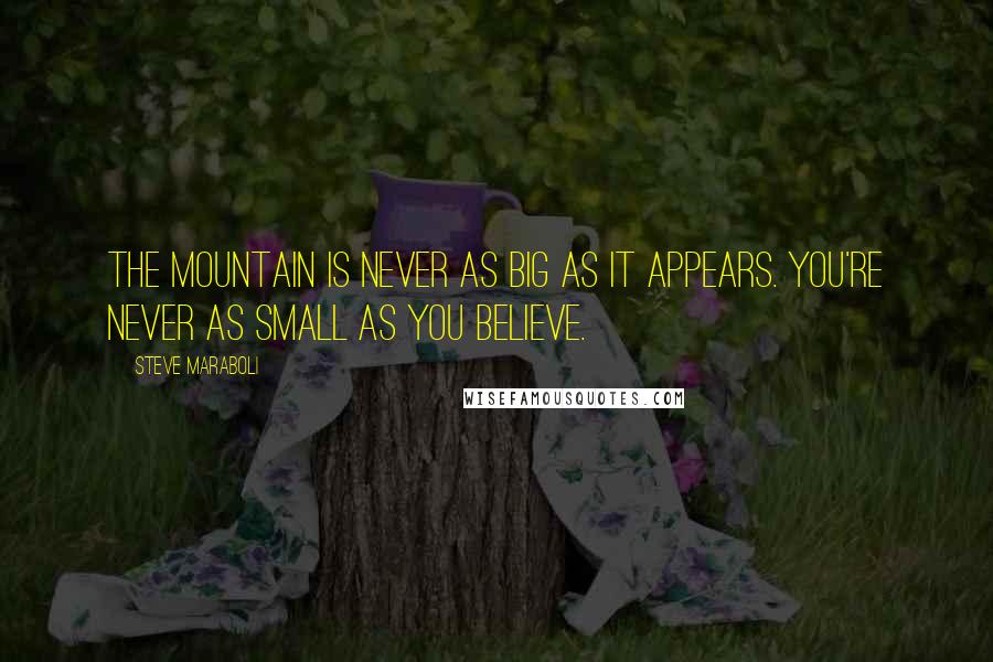 Steve Maraboli Quotes: The mountain is never as big as it appears. You're never as small as you believe.