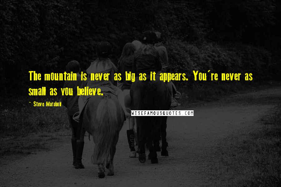 Steve Maraboli Quotes: The mountain is never as big as it appears. You're never as small as you believe.