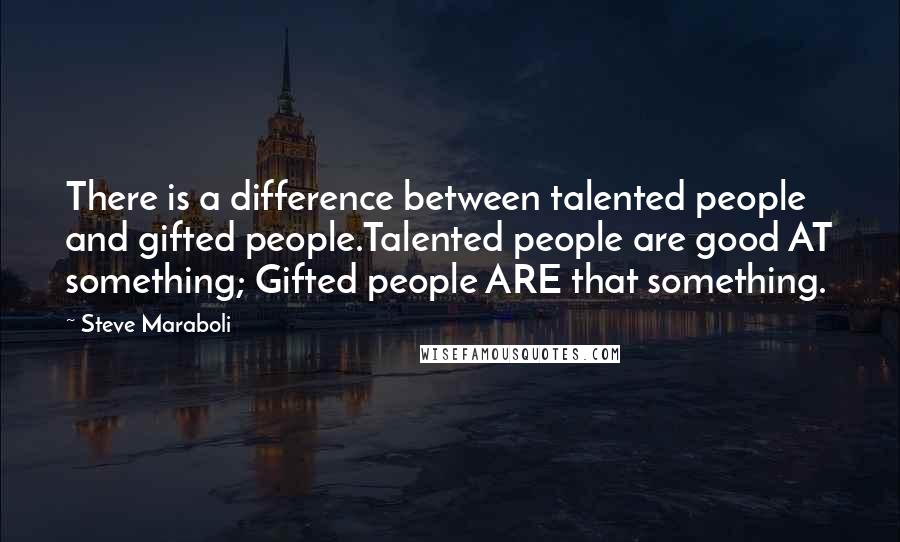 Steve Maraboli Quotes: There is a difference between talented people and gifted people.Talented people are good AT something; Gifted people ARE that something.