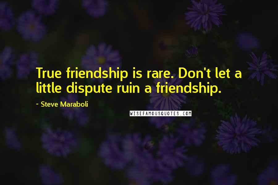 Steve Maraboli Quotes: True friendship is rare. Don't let a little dispute ruin a friendship.