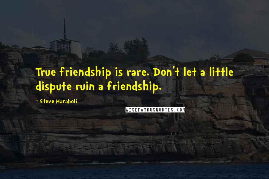 Steve Maraboli Quotes: True friendship is rare. Don't let a little dispute ruin a friendship.