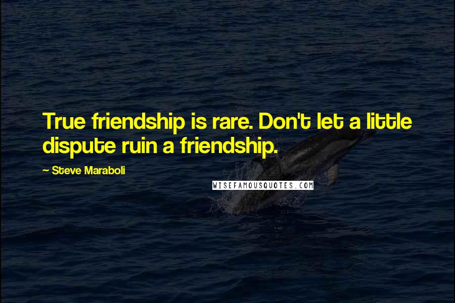 Steve Maraboli Quotes: True friendship is rare. Don't let a little dispute ruin a friendship.