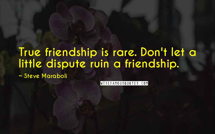 Steve Maraboli Quotes: True friendship is rare. Don't let a little dispute ruin a friendship.