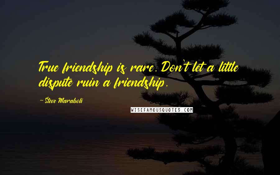 Steve Maraboli Quotes: True friendship is rare. Don't let a little dispute ruin a friendship.