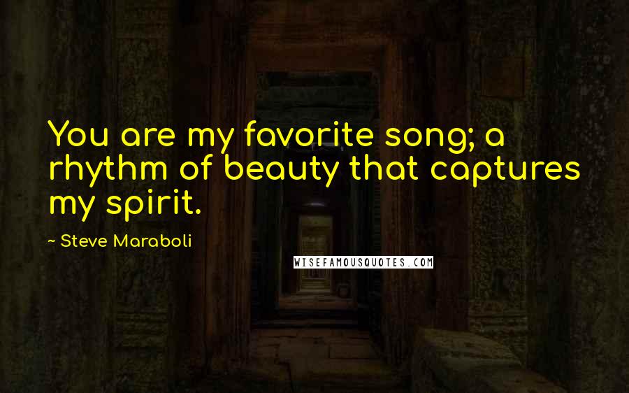 Steve Maraboli Quotes: You are my favorite song; a rhythm of beauty that captures my spirit.