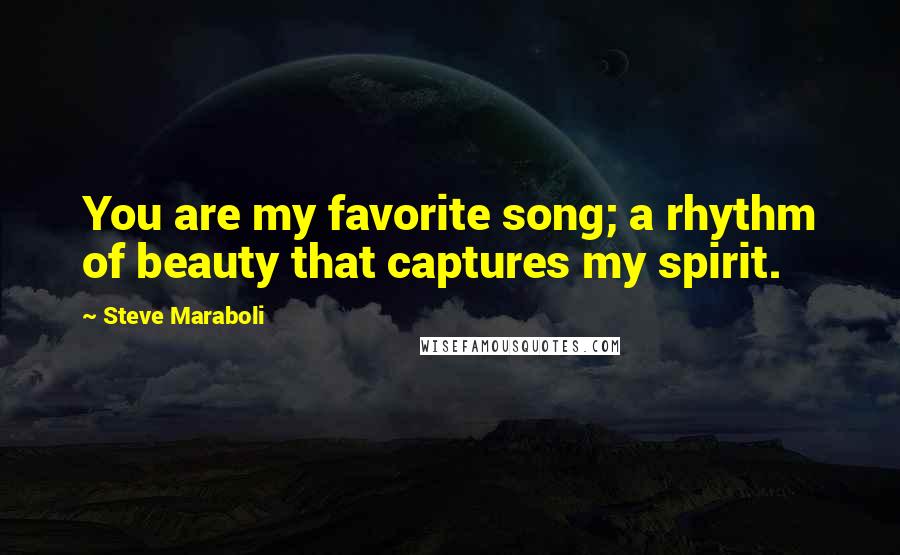 Steve Maraboli Quotes: You are my favorite song; a rhythm of beauty that captures my spirit.