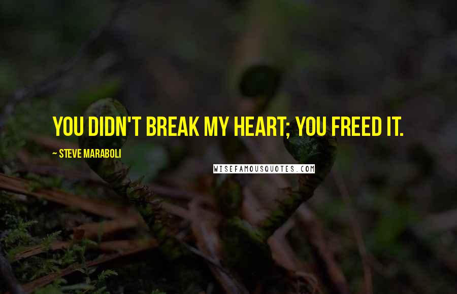 Steve Maraboli Quotes: You didn't break my heart; you freed it.