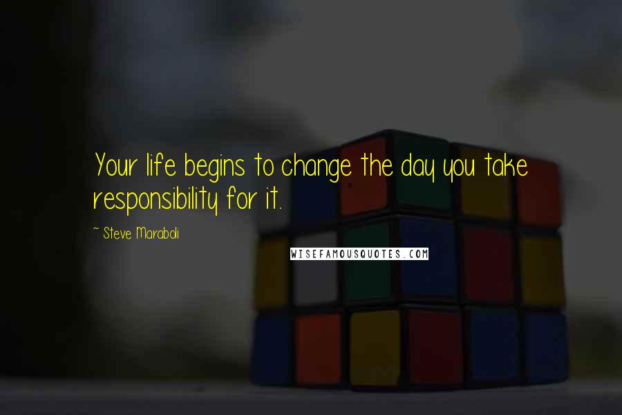 Steve Maraboli Quotes: Your life begins to change the day you take responsibility for it.