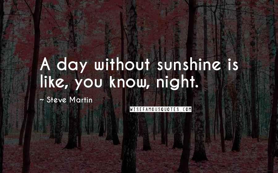 Steve Martin Quotes: A day without sunshine is like, you know, night.