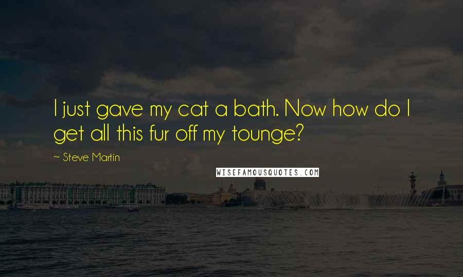 Steve Martin Quotes: I just gave my cat a bath. Now how do I get all this fur off my tounge?