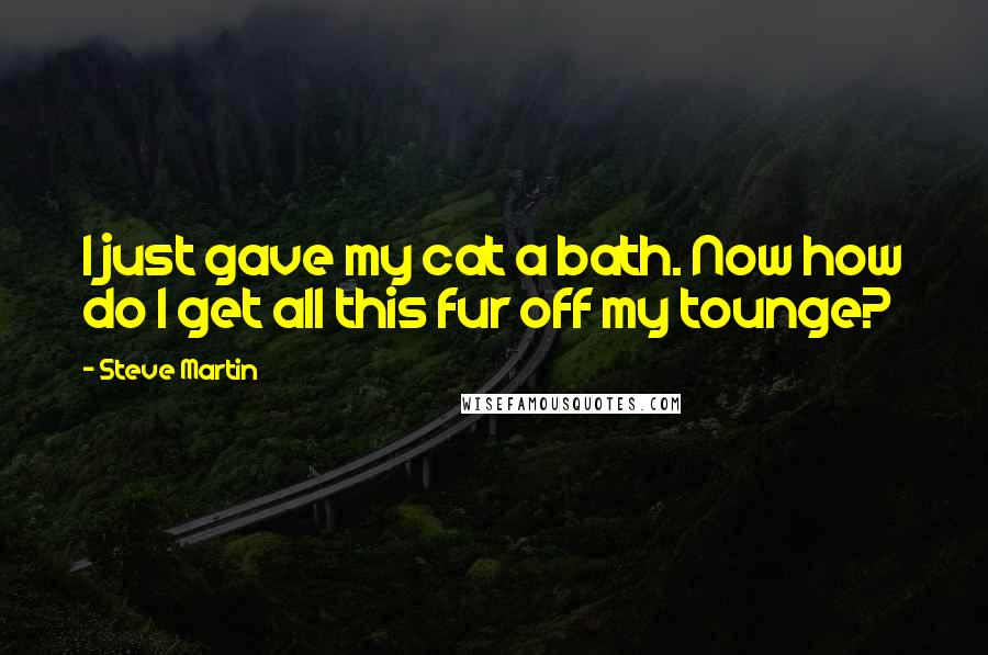 Steve Martin Quotes: I just gave my cat a bath. Now how do I get all this fur off my tounge?