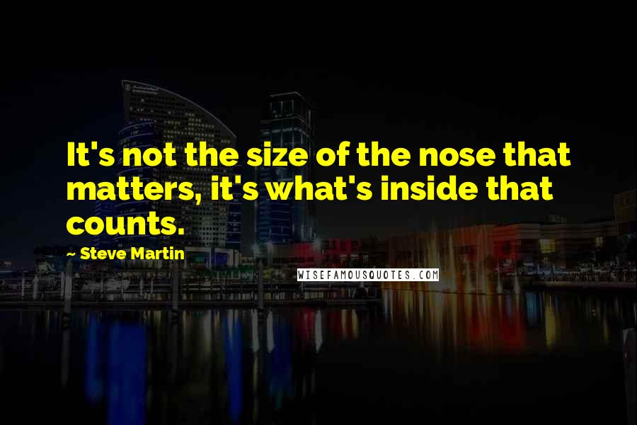 Steve Martin Quotes: It's not the size of the nose that matters, it's what's inside that counts.