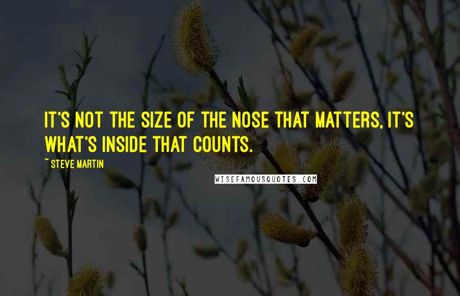 Steve Martin Quotes: It's not the size of the nose that matters, it's what's inside that counts.