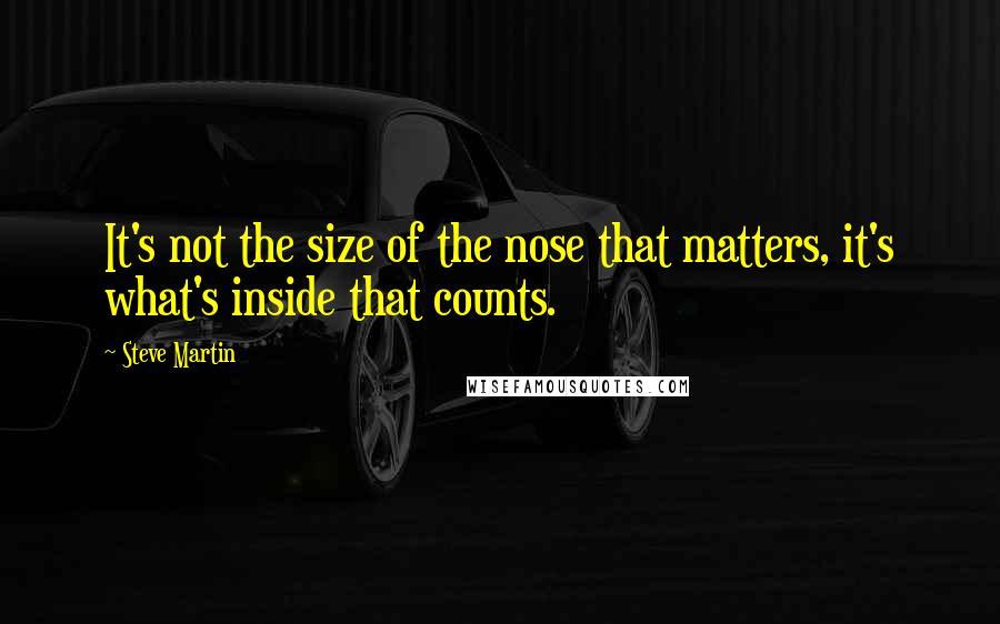 Steve Martin Quotes: It's not the size of the nose that matters, it's what's inside that counts.