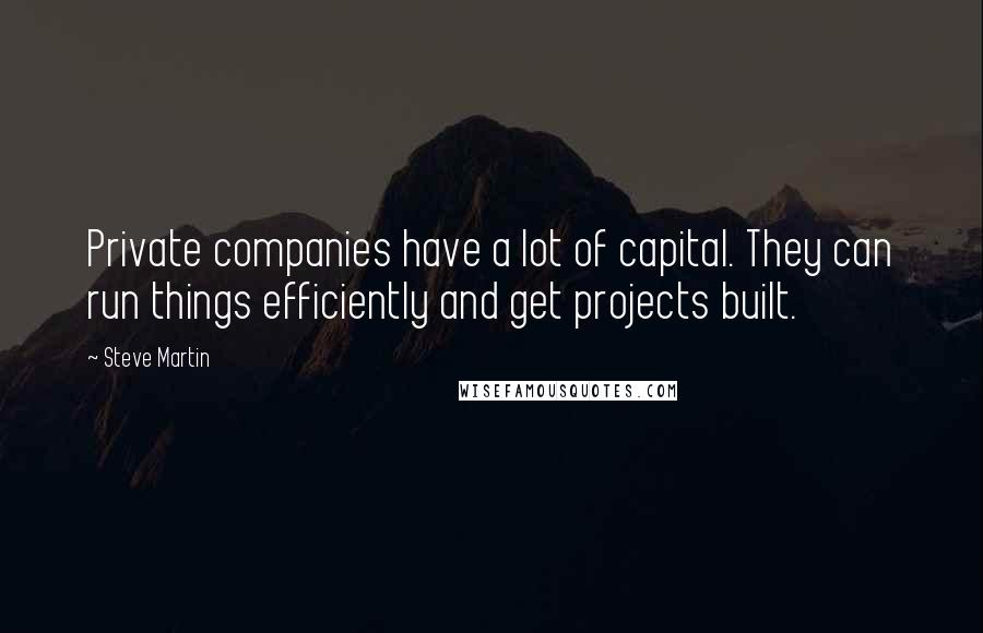 Steve Martin Quotes: Private companies have a lot of capital. They can run things efficiently and get projects built.