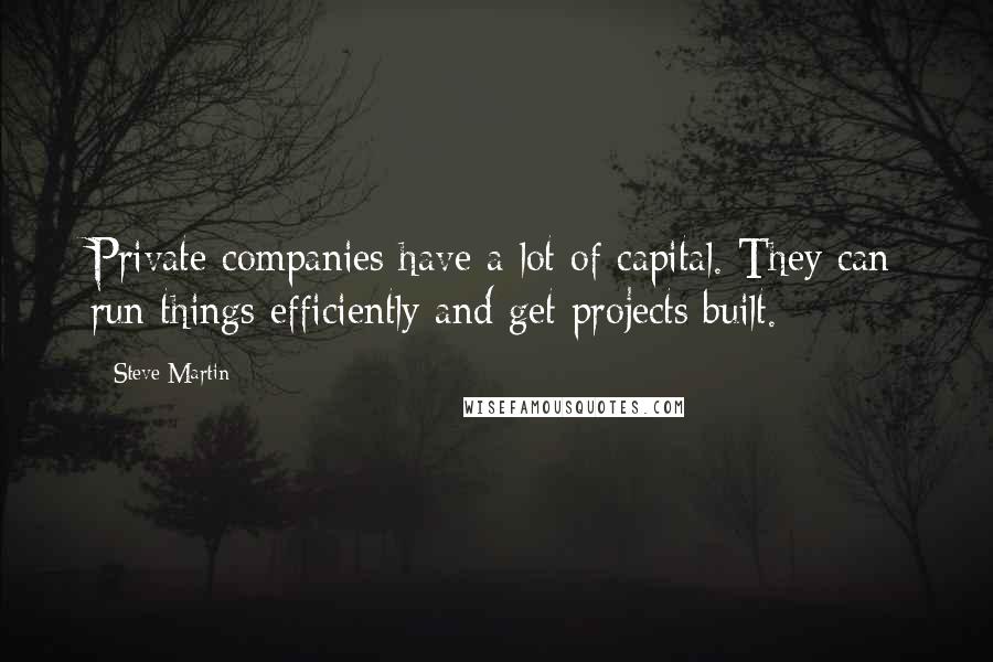 Steve Martin Quotes: Private companies have a lot of capital. They can run things efficiently and get projects built.