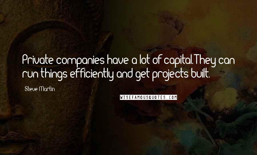 Steve Martin Quotes: Private companies have a lot of capital. They can run things efficiently and get projects built.