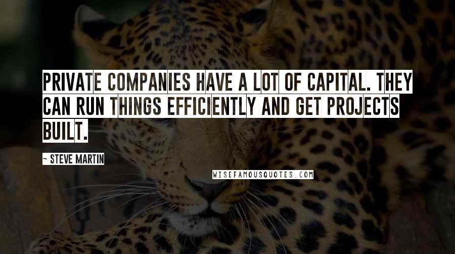 Steve Martin Quotes: Private companies have a lot of capital. They can run things efficiently and get projects built.