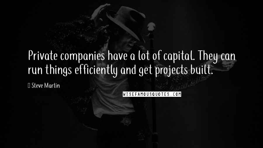 Steve Martin Quotes: Private companies have a lot of capital. They can run things efficiently and get projects built.