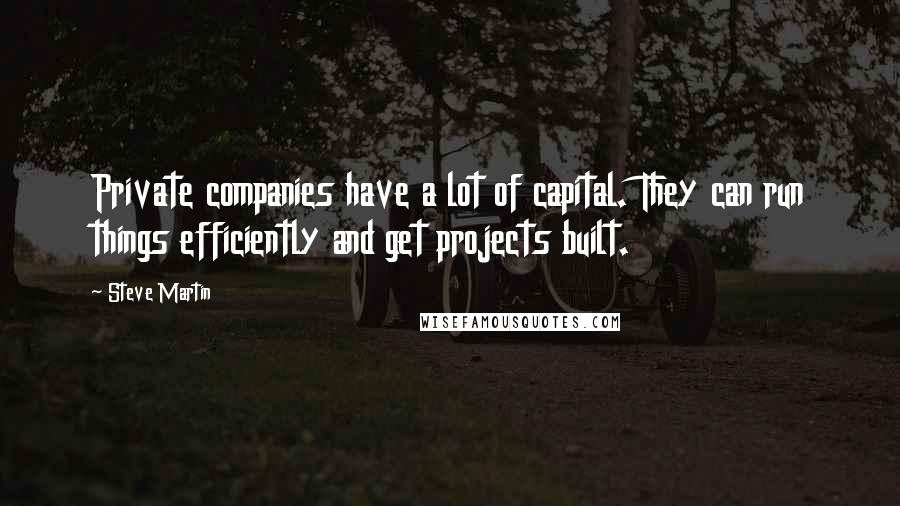 Steve Martin Quotes: Private companies have a lot of capital. They can run things efficiently and get projects built.