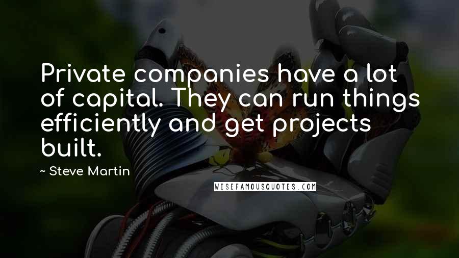 Steve Martin Quotes: Private companies have a lot of capital. They can run things efficiently and get projects built.