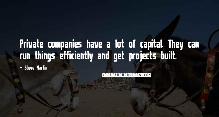 Steve Martin Quotes: Private companies have a lot of capital. They can run things efficiently and get projects built.