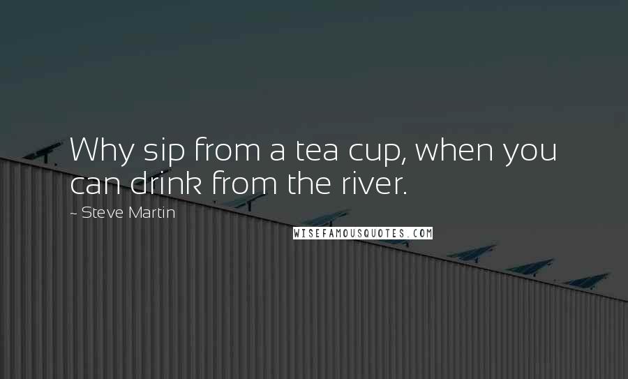 Steve Martin Quotes: Why sip from a tea cup, when you can drink from the river.