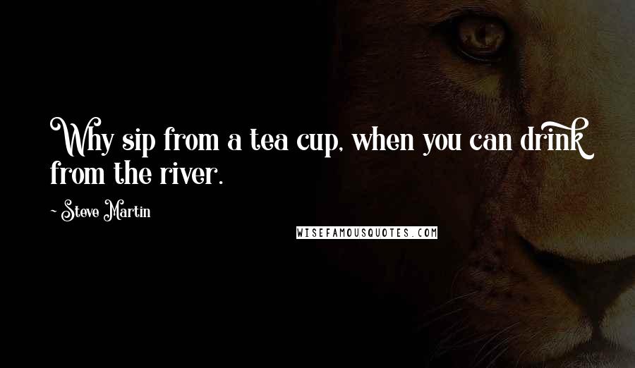 Steve Martin Quotes: Why sip from a tea cup, when you can drink from the river.