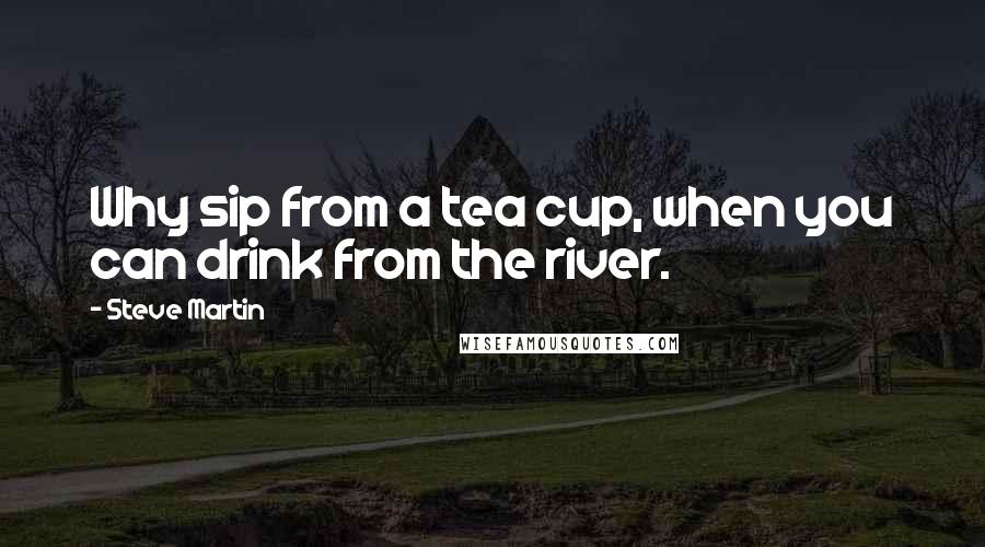 Steve Martin Quotes: Why sip from a tea cup, when you can drink from the river.