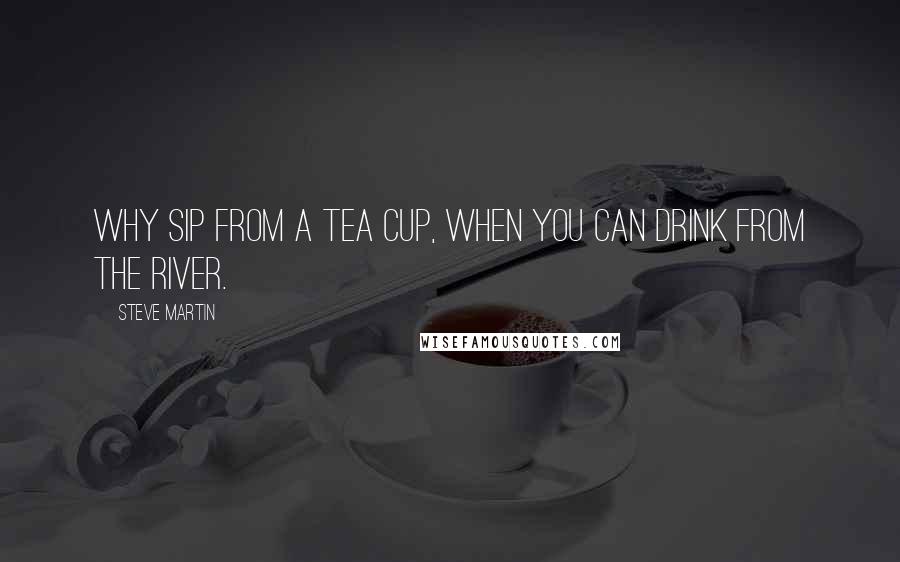 Steve Martin Quotes: Why sip from a tea cup, when you can drink from the river.